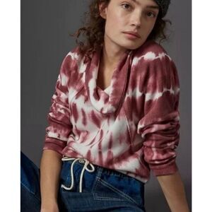 Anthropologie Pilcro Pink Tie Dye Thermal Pullover-Cowl Neck size xs